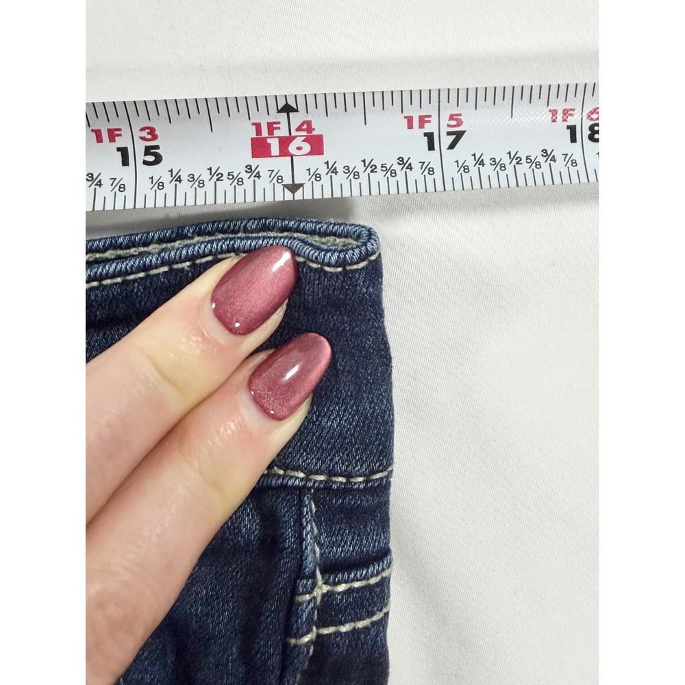 BKE Stella Low Rise Skinny Jeans 24L Stretch Cyber Y2K McBling Dark Wash Tall - Picture 9 of 11